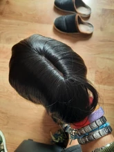 Largo SHANGKE-Peluca de cabello sintético liso con flequillo para mujer, pelo de fibra resistente al calor, Natural, negro, marrón, gris