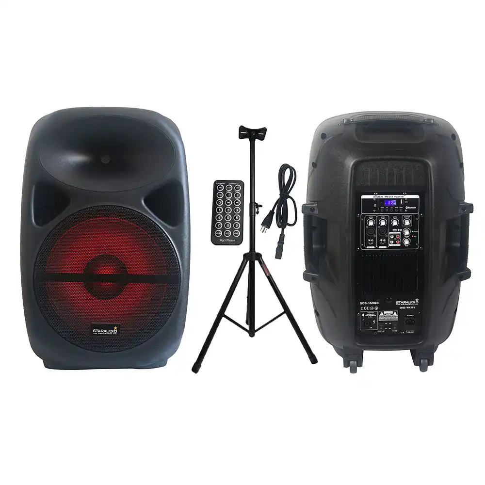 cheap powered pa speakers