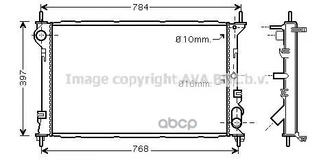 Радиатор Ford Transit Connect 1.8td 02- Ava Fda2411 Ava арт. FDA2411