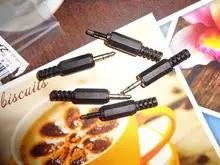 Audio-Jack Plug Headphone-Connector Plastic Black Male with Housing-Size 5x0.9-Cm 5pcs/Lot