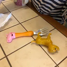 Peppa Pig-cubiertos de acero inoxidable para niños, modelos de figuras de la familia George Pig, vajilla, regalo de cumpleaños