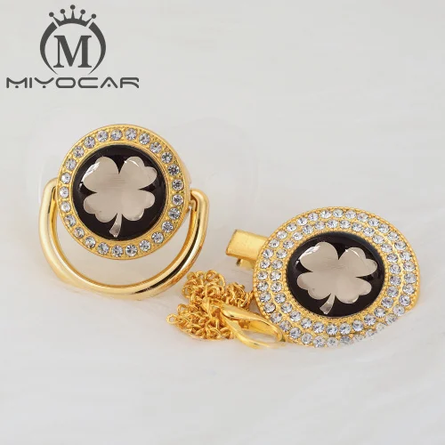 MIYOCAR 7 цветов Золотые листья красивые золотые пустышки и пустышки зажим BPA бесплатно пустышка bling уникальный дизайн GLE-08 - Цвет: GLE-1 6-18M