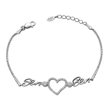 

KUTAYDAN 925 Sterling Silver Heart I Women 'S Bracelet