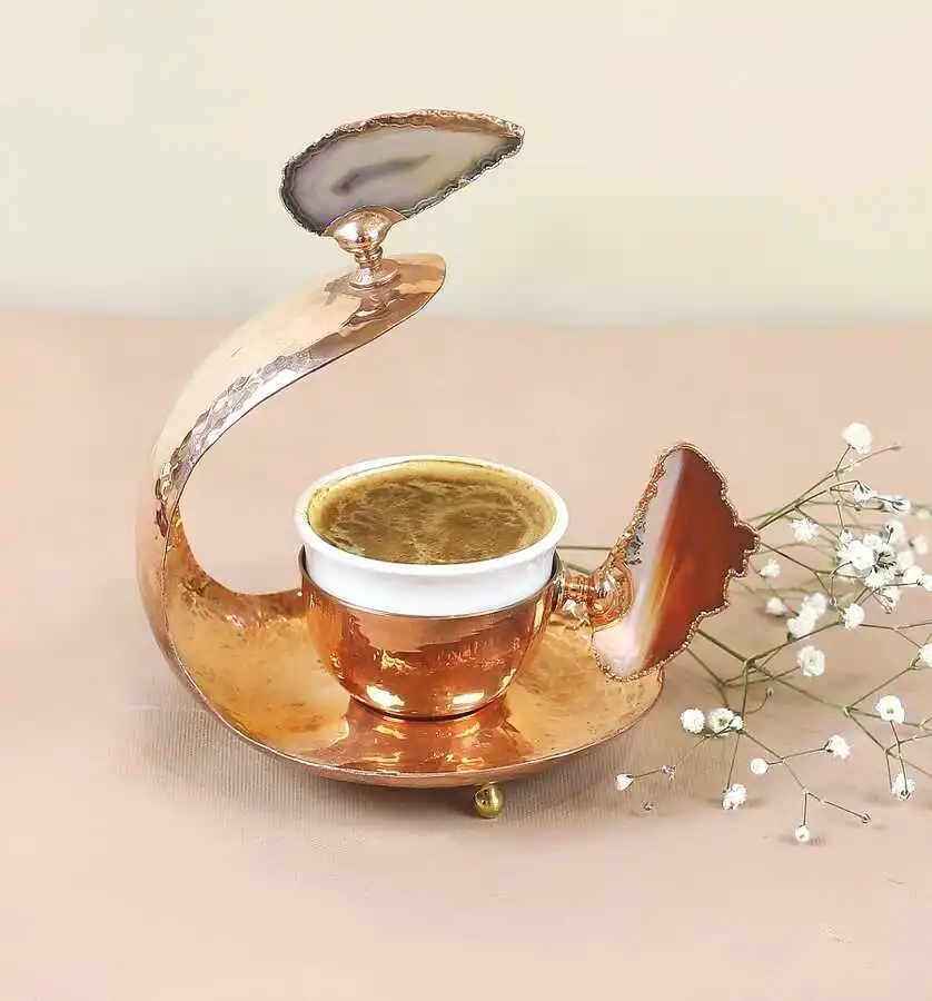 

WONDERFULL AMAZING Emerald Crescent Cup Set COPPER AND SİLVER COLOR