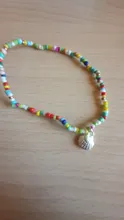 Pulsera tobillera con cuentas de cristal para mujer, tobillera colorida, cadena de Color dorado y plateado, Bohemia, joyería para pies de playa