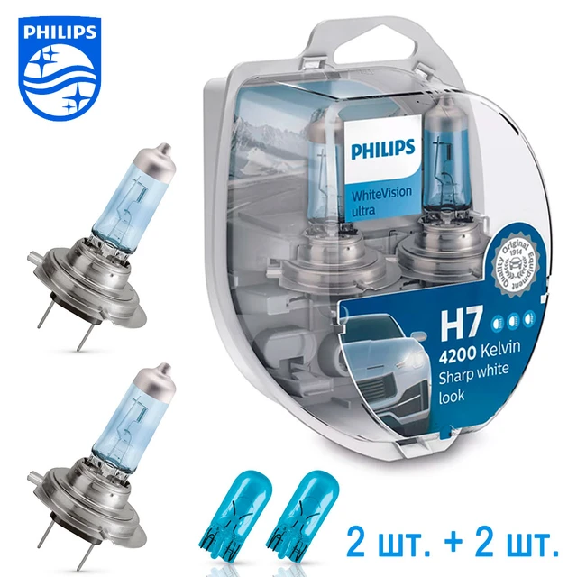 Ampoules H4 Lumière blanche Philips Whitevision Ultra