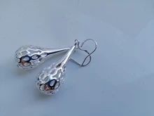 Wedding-Jewelry Long-Earrings Teardrop Gifts 925-Silver Women for Hollow