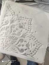 Plantilla para pintura libro de recortes colorear plantilla decorativa para álbum en relieve, Mandala redondo, geometría, manualidades, 15x15cm, paquete de 9 unidades