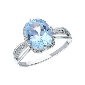 

Silver ring with Topaz and cubic zirconia sunlight sample 925