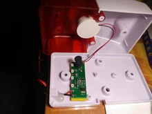 Minisirena estroboscópica de seguridad para el hogar, alarma de sonido con luz roja y azul, con cable y enchufe europeo, 12V, 24V, 220V, 110DB