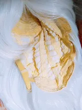 QQXCAIW-Peluca de pelo sintético largo para Cosplay, color rojo, negro, Puprle, rosa, azul, plata, gris, Rubio, blanco, Oragen, marrón, 80 Cm