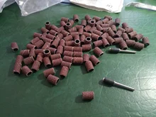 XCAN-Juego de tambor de lijado #80 #100 #120, grano con mandril de lijado de 6,35mm y 12,7mm para herramientas rotativas Dremel, bandas de lijado