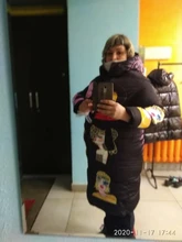 Parka Jacket Padded-Coat Character Women Hooded Spring Winter Cotton Thick White Black