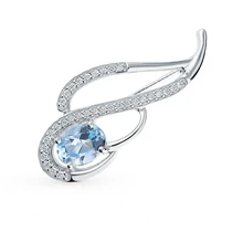 Серебряная брошь с топазами и фианитами SUNLIGHT проба 925