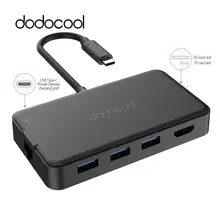 Dodocool usb-хаб 8 в 1 Многофункциональный Тип-c концентратор 4K HD Gigabit Ethernet адаптер USB 3,0 концентратор для samsung Galaxy S9 huawei P20 Pro