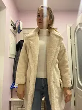 Fur Jacket Coats Teddy Faux-Fur Women Lambs Thick Long Winter Warm Chic Fashion Wool