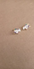 Pendientes de plata de ley 925 con forma de unicornio para mujer y niña, joyería para fiesta y boda eh872