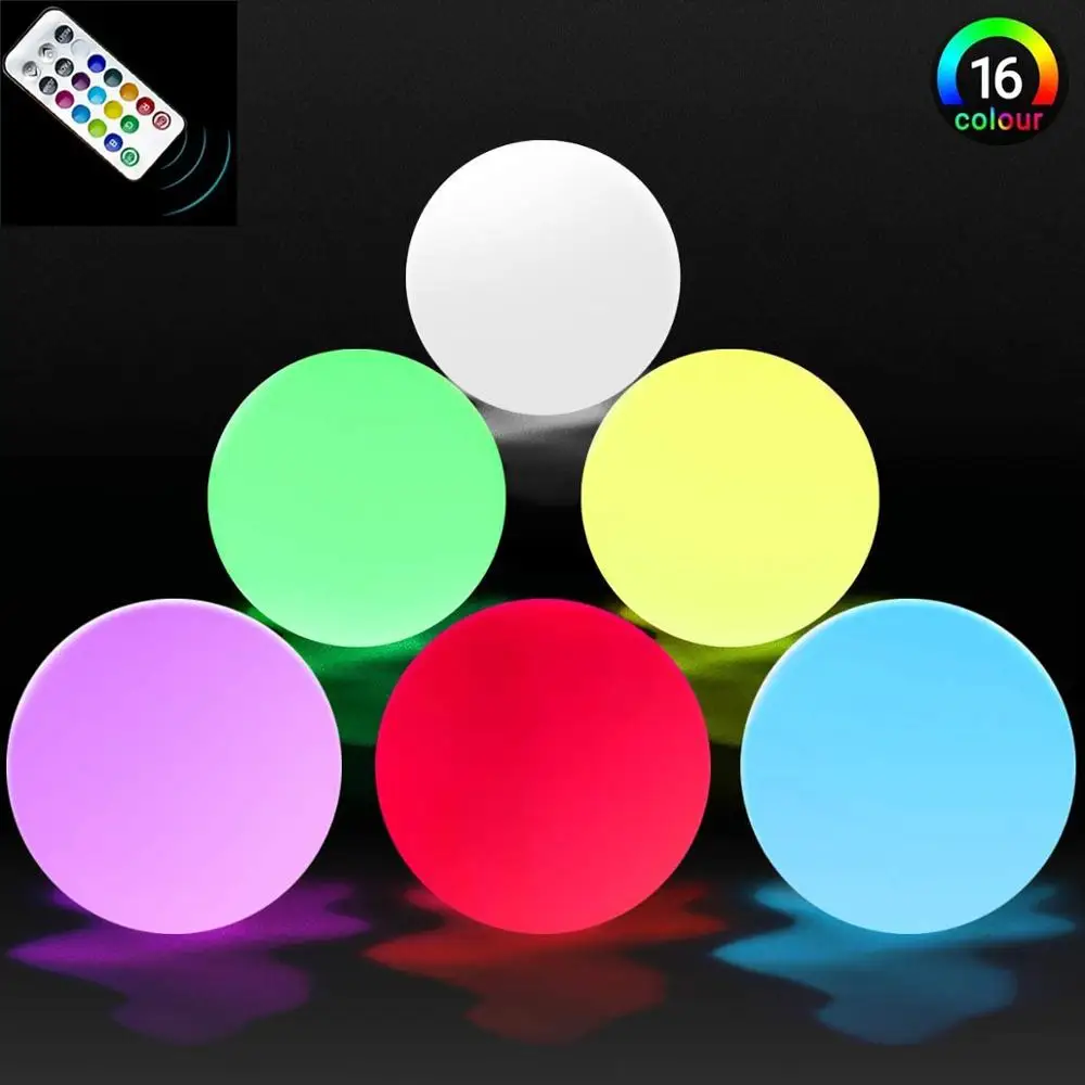 

Christmas Floating Lights Decoration RGB Color Changing LED Pool Balls with Remote Control Festival Indoor Garden Night Light