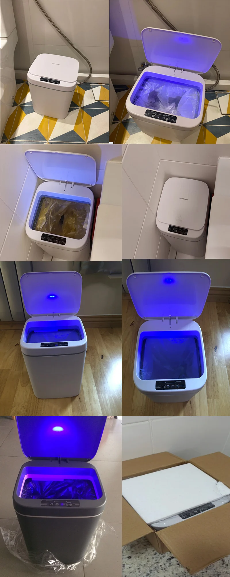 lata de lixo indução inteligente automático sensor inteligente dustbin elétrica toque lixo bin para cozinha banheiro quarto lixo