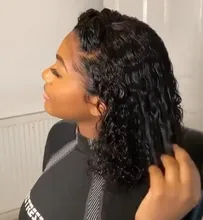 Bob Peluca de agua onda de encaje frente pelucas de cabello humano para las mujeres negras 13x4 peluca Frontal de encaje Pre arrancado brasileño de la onda profunda peluca Frontal