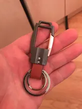 QOONG-Llavero de cuero genuino para hombre, de aleación de alta calidad, bolso colgante, elegante, de negocios, coche, llavero con anilla, soporte, joyería Y58, 2021