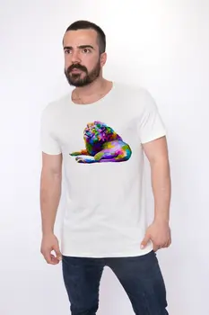 

Angemiel Wear Color Extending Noble Lion Cotton White Men 'S T-Shirt