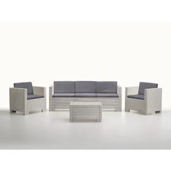 

Set ACACIA 1 + 1 + 3 + table, poliratán White, cushions included