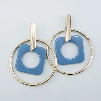

Earrings jewelery Square (Lock-Carnation, jewelery alloy, blue) 54549