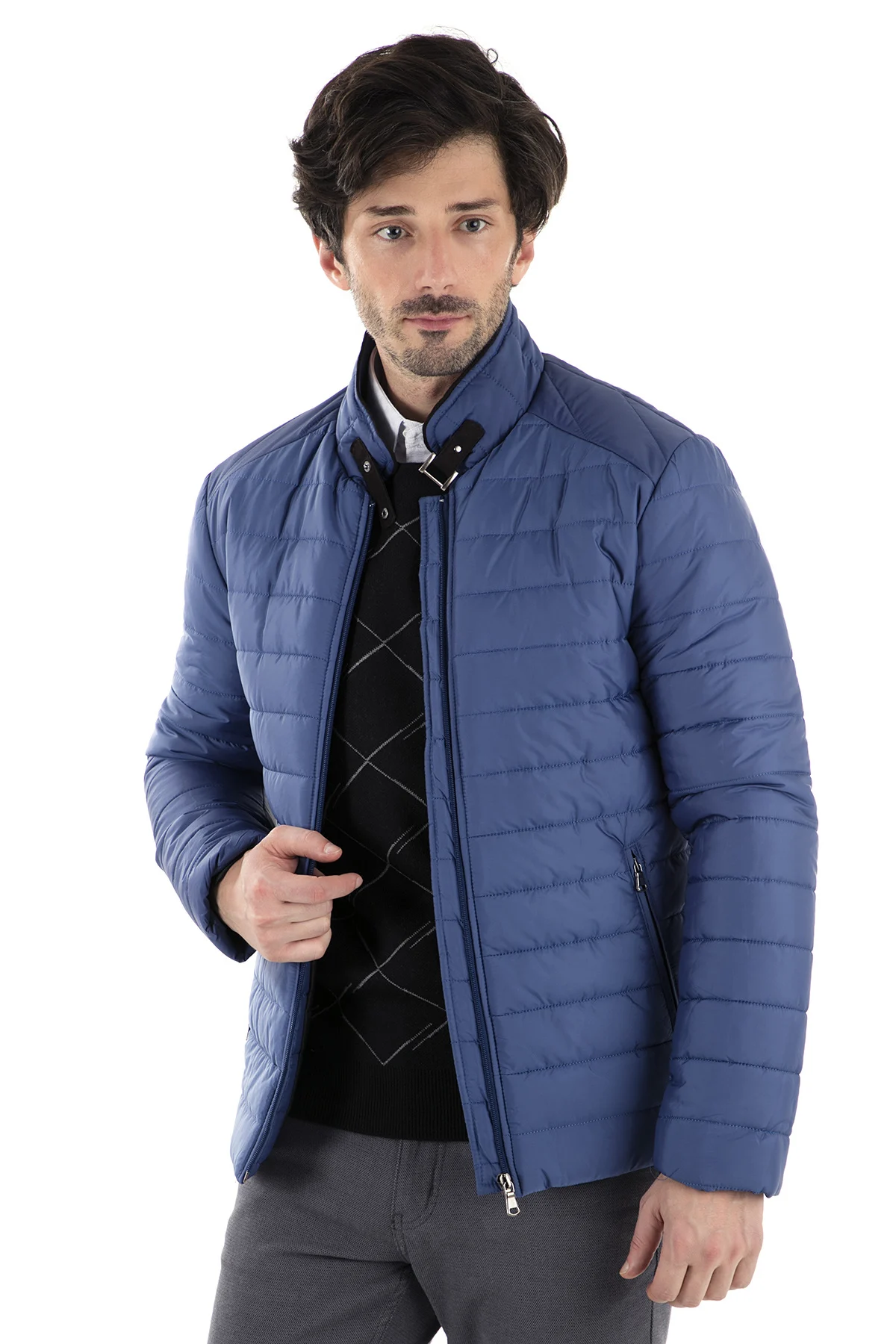 Saxony blue BURATTI Мужское пальто 4373142 - Цвет: Saxony blue