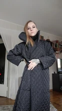 Fit Coat Spring Women Parkas Cotton-Padded Black Autumn Long Fashion EAM New Loose 19a-A319