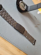 Correa de reloj de acero inoxidable para Samsung Galaxy Watch Active2, extremo curvo sólido de 22mm, 20mm, 46MM, 44MM, banda de reloj negra de 18mm y 24mm