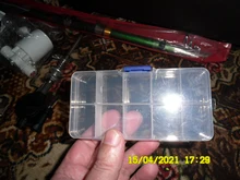 Caja de almacenamiento con bolsillos para señuelos de pesca, caja de 10 compartimentos para cebos de pesca, transparente, cuadrada