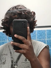 Annivia-Peluca de cabello Afro rizado con flequillo para mujeres negras, sin pegamento ombré pelo sintético, Cosplay, Alta Temperatura