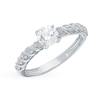 

Silver ring with cubic zirconia sunlight