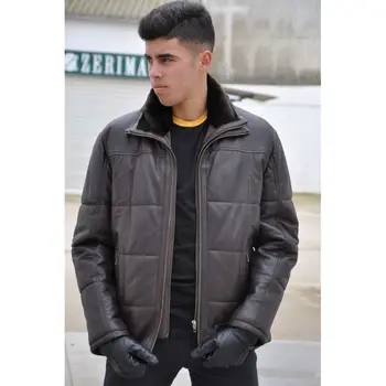 

Zerimar quilted leather jacket with fur collar