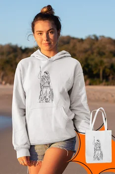 

Angemiel Wear Mısraklı Soldier White Women 'S Hooded Sweatshirt Bags Kombin