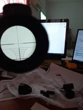 Fire Wolf-Mira iluminada telémetro para caza, rifle de retícula holográfica, visor de 4 retículas, láser rojo de 20 mm, ideal cacería, 4-12x50