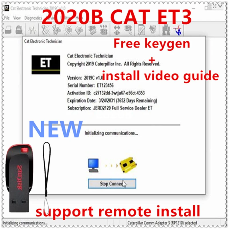 For Cat 2019C 2019A Cat ET ET3 Electronic Technician Diagnostic