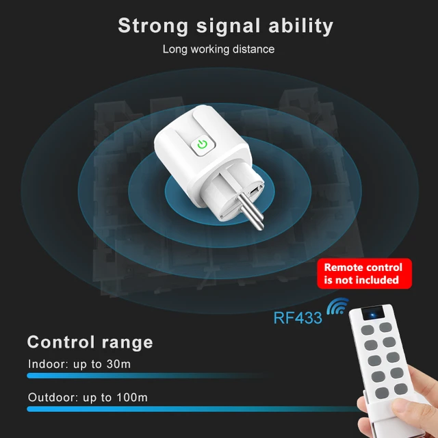 Wireless Remote Control Outlet - Wifi Rf433 Eu Smart Socket Plug Outlet 16a  - Aliexpress