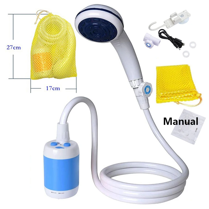 Camping Shower Set Portable Outdoor Shower Electric Hiking Water Bag For Travel Car Washing Camping Survival Equipment camping shower set