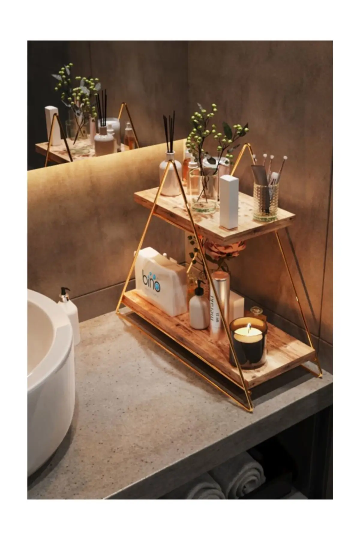 

Triangle Table Service Rack Decorative Kitchen Bathroom Organizer