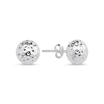 

KUTAYDAN 10mm Forged Ball Earrings 925 Sterling Silver