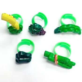 

50pcs Girl Kids Mini vegetable RINGS vending Cake Decoration Pinata Filler Supply Novelty Birthday Party Favors Gift Toy Prize