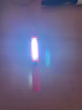 LED Flashlight Torch-Lamp Magnet Work-Inspection COB with The-Bottom And Clip Red/blue