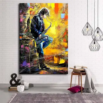 

Playing the saxophone Men Canvas Table