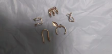 5 unids/set moda 2021 puños de oído hoja de oro brazalete de oído pendientes de Clip pendientes largos aretes pendientes para las mujeres los escaladores sin Piercing falso pendiente de cartílago