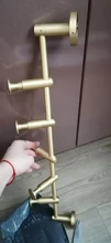 Coat-Rack Handbags Wall-Mount Brass Solid with 3/4/5/6-hooks for Hats Scarves Free-Adjustment