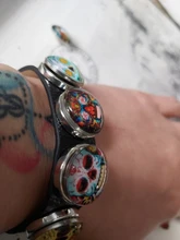 10 unids/lote Nuevo vidrio Snap mezclados, hermosa flor de algodón patrón exótico de cristal de 18mm botones para DIY, brazalete pulsera