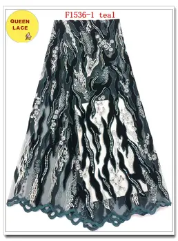 

African Lace Fabrics 5 Yards High Quality French Lace With Sequins Lace Fabric For Clothing