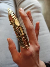 Docona-Anillos Midi Punk para mujer, armadura de Calavera, oro gótico, anillo ajustable de aleación, joyería de fiesta